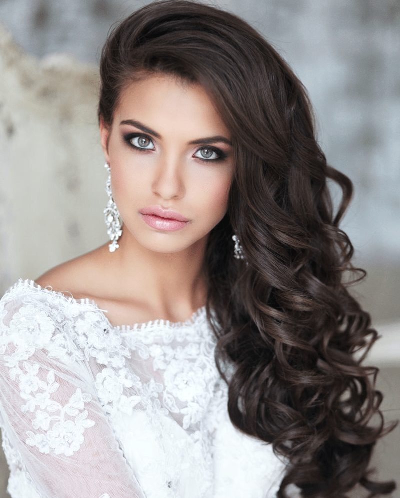 Hairstyle with Curls And Sharp Edged Waves