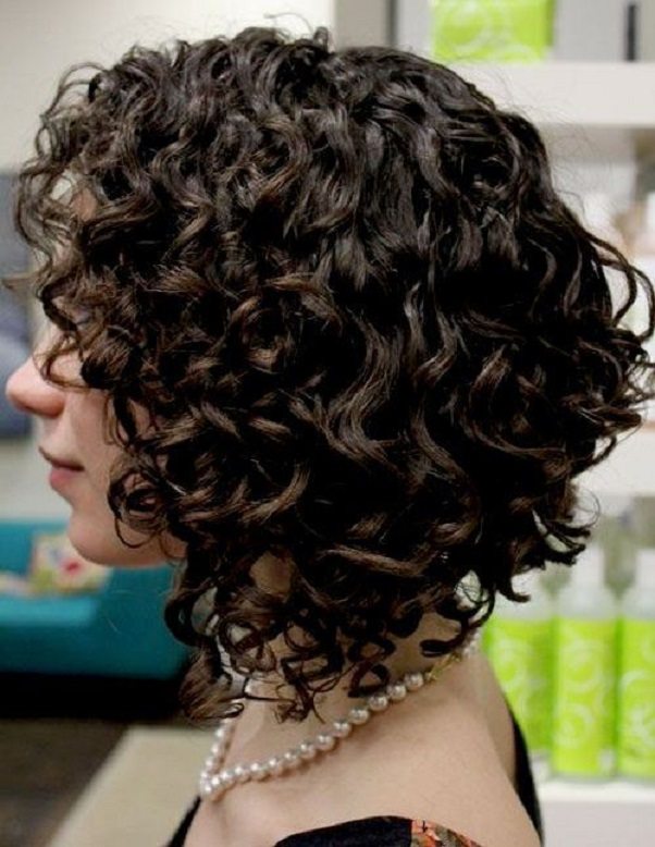 Angled Curly Bob