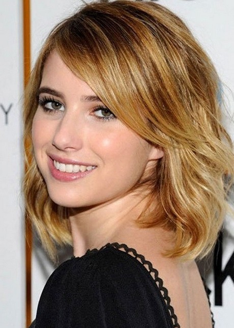 Mid Length Layered Haircut with Side Bangs