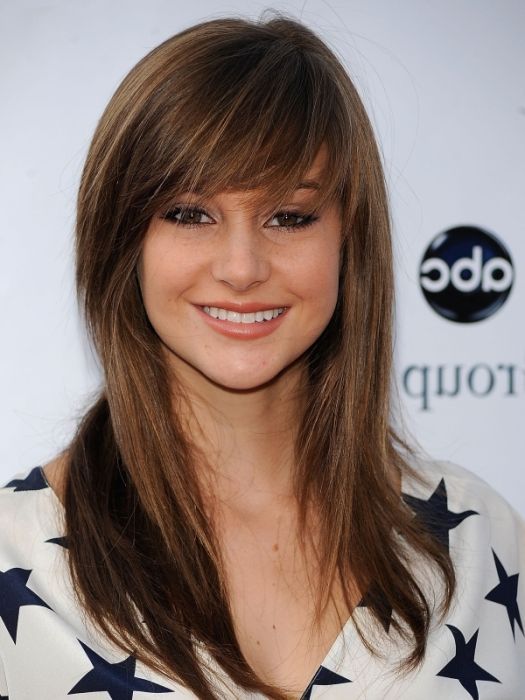 Long Straight Layered Hairstyle with Bangs