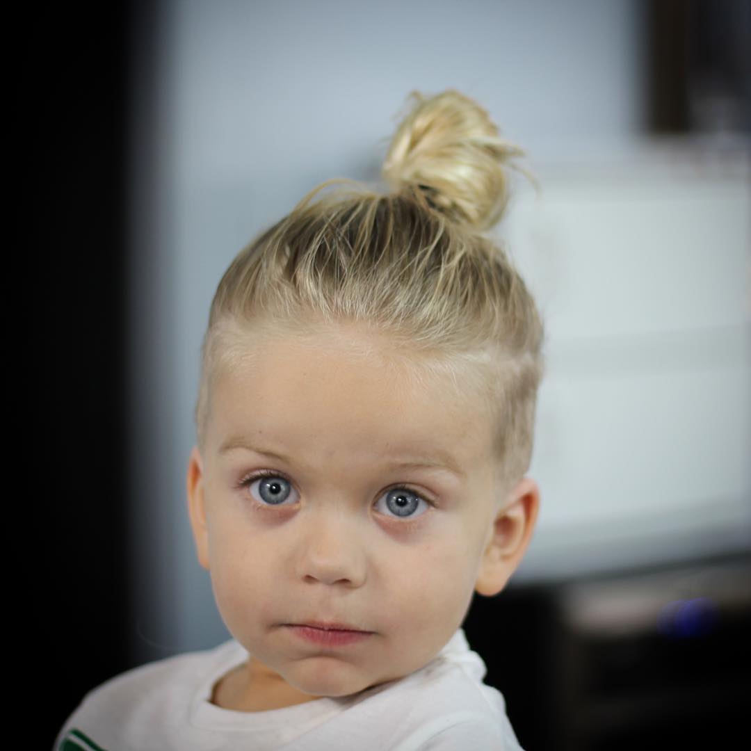 9. Bun Hairstyle for Little Boys