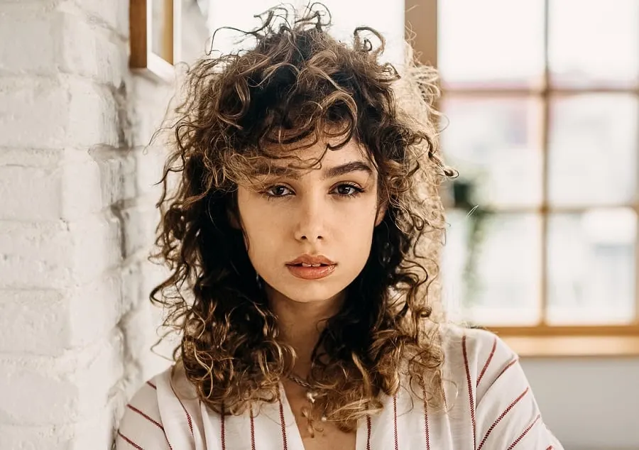 naturally curly shag hairstyle