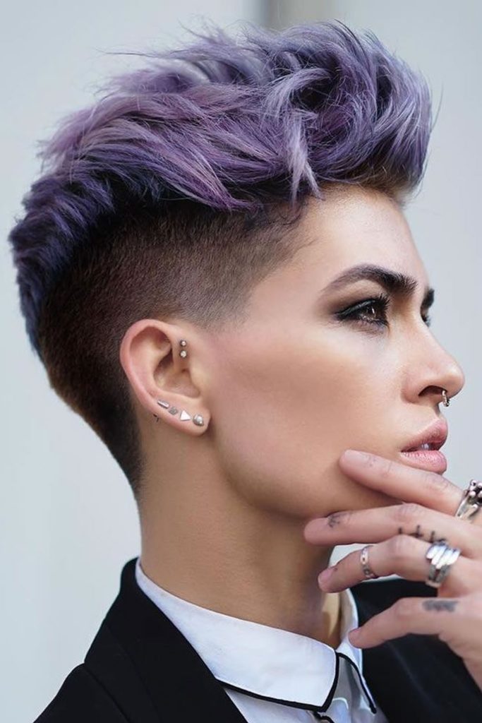 25 fade haircuts for women- go glam with short trendy