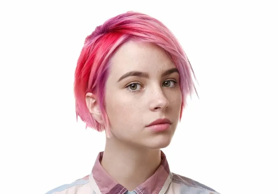 pink pixie bob cut for girls