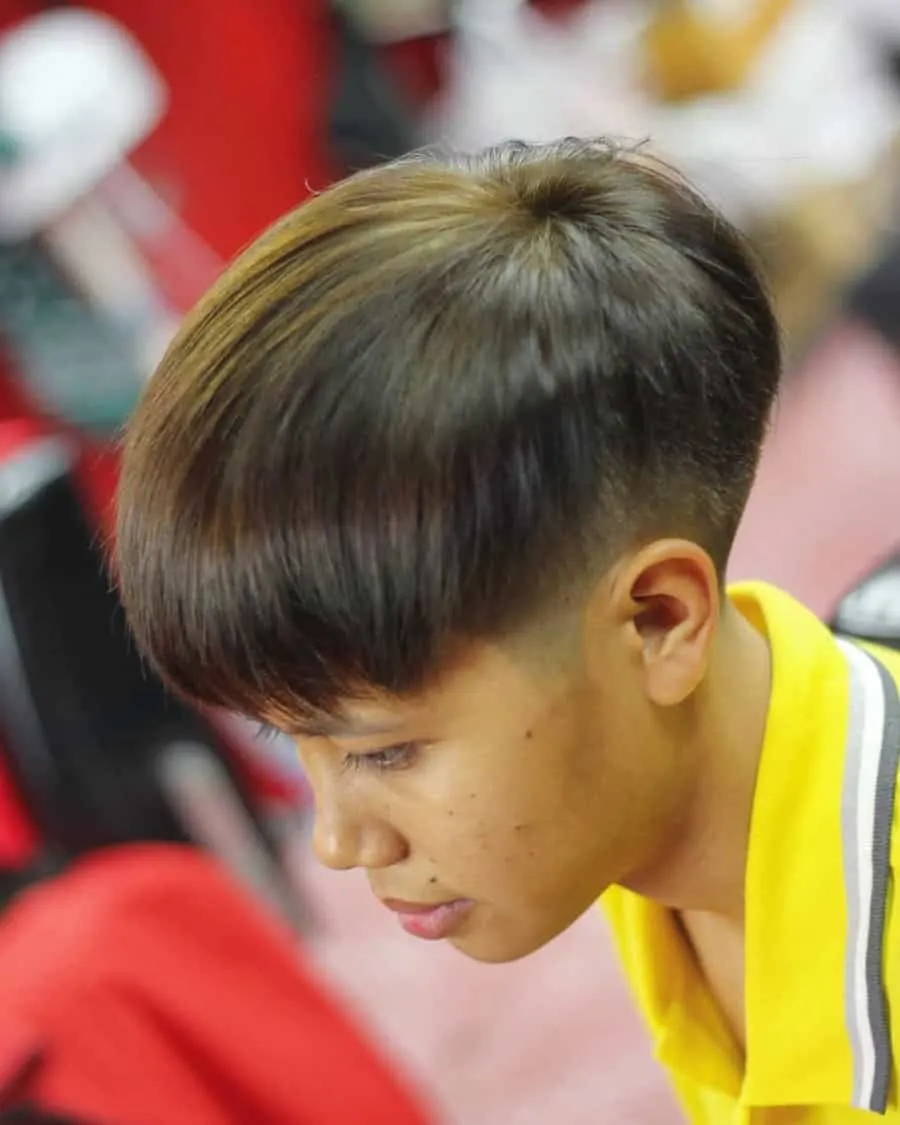 Asian guy with two block haircut