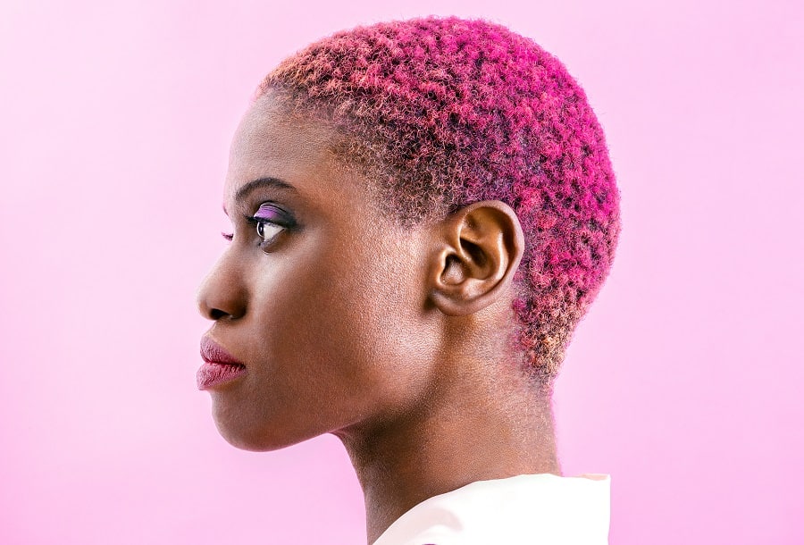 pink TWA hairstyles for women