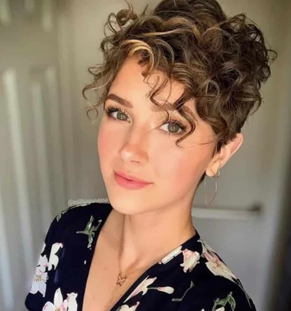 short curly pixie cut for women