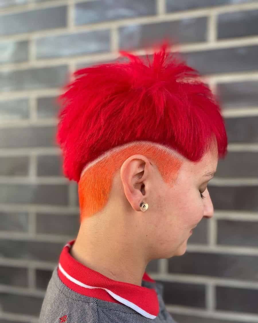 short red pixie with undercut