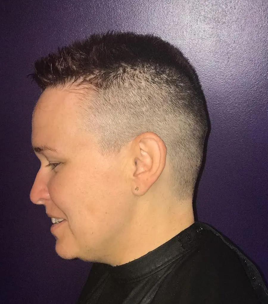 woman with short shaved hairstyle