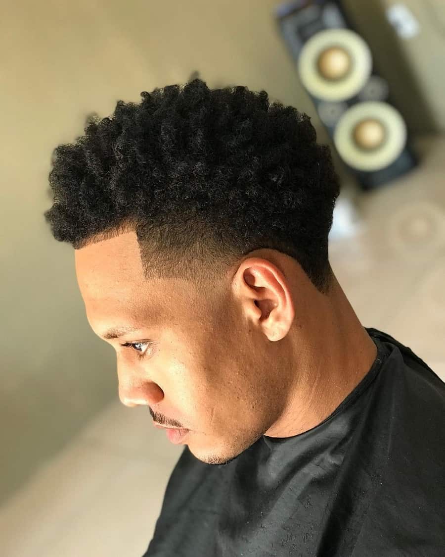 black men taper fade for afro hair