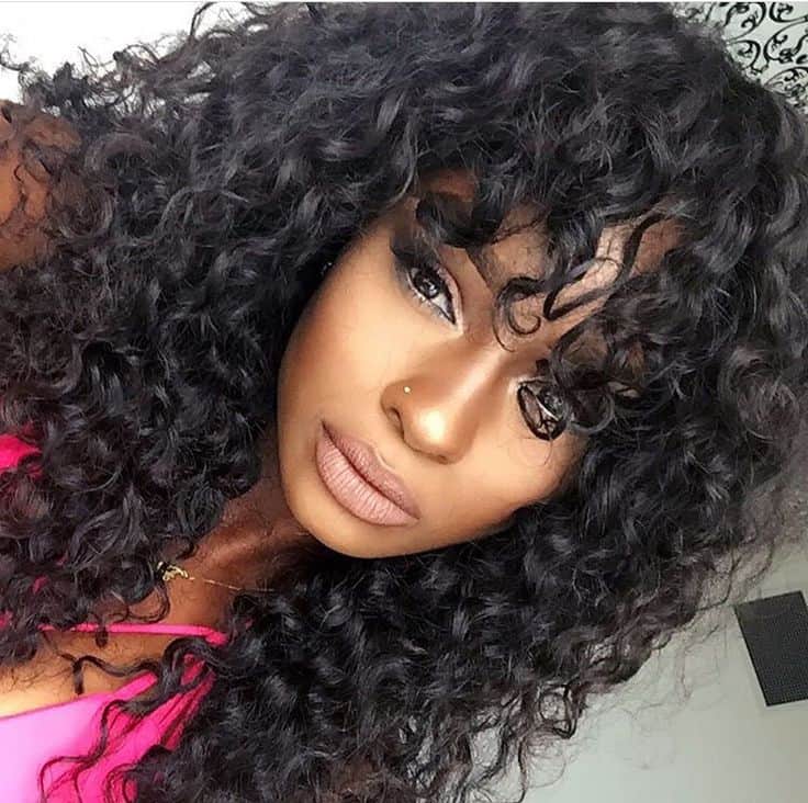 black curly hairstyles with bangs Bangs curly hairstyles hair curls ...