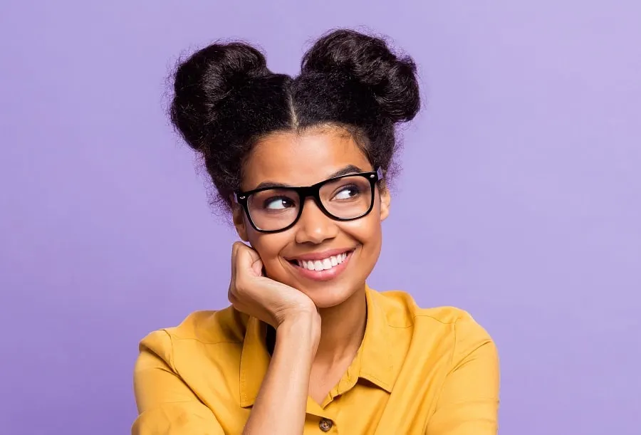 space buns hairstyle for black girl