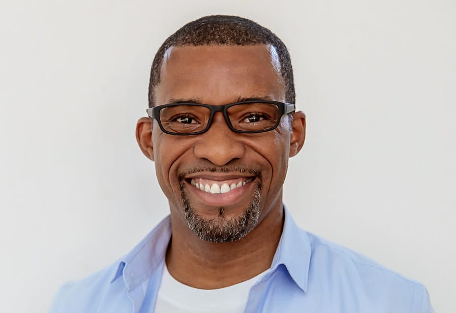 black man over 40 with crop short hair