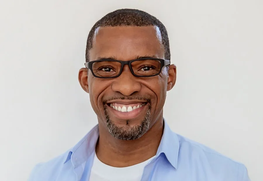 black man over 40 with crop short hair