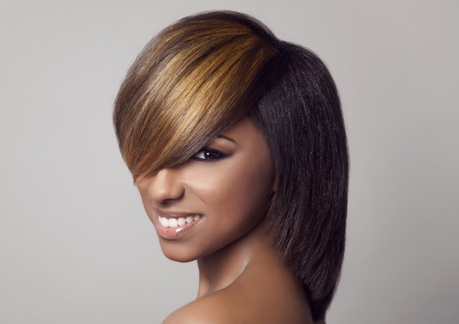 medium layered hairstyle for black women