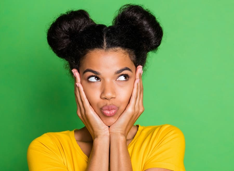 space buns hairstyle for black women