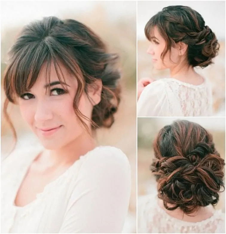 21 Most Beautiful Wedding Hairstyles with Bangs  Hottest Haircuts