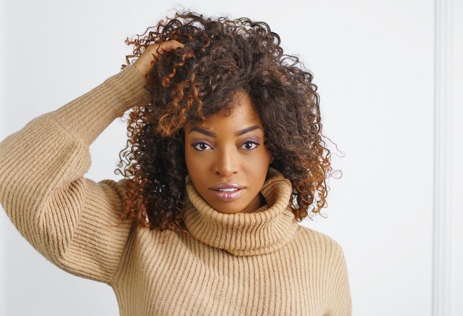 natural hair with highlights for black women