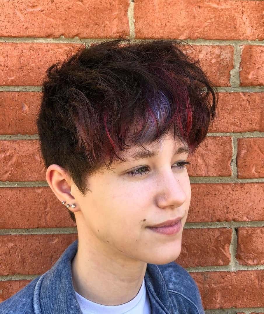 woman with short wavy pixie cut