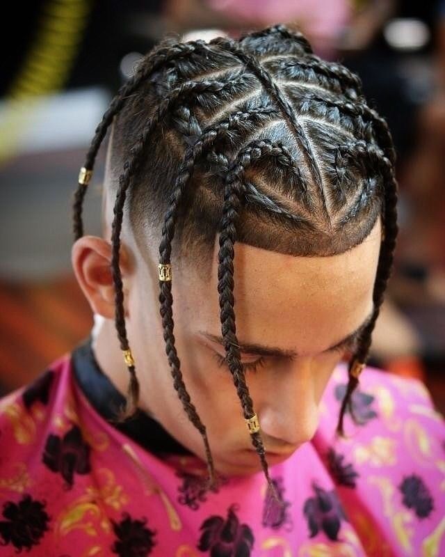 boy with double braids