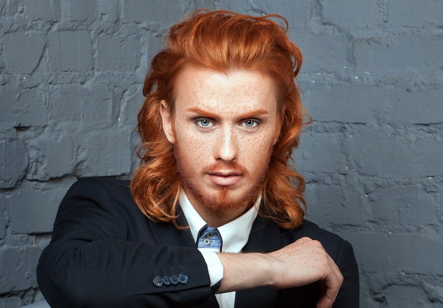 long red wavy hairstyle for men