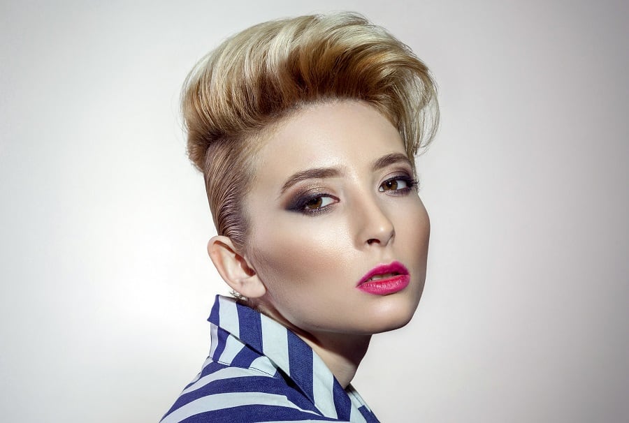 short layered hairstyle with undercut