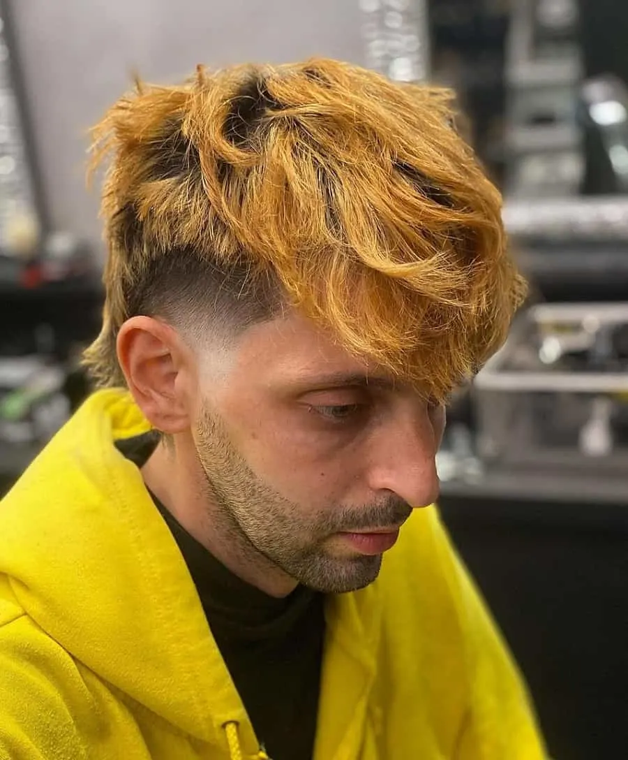 messy mullet hairstyle for blonde hair