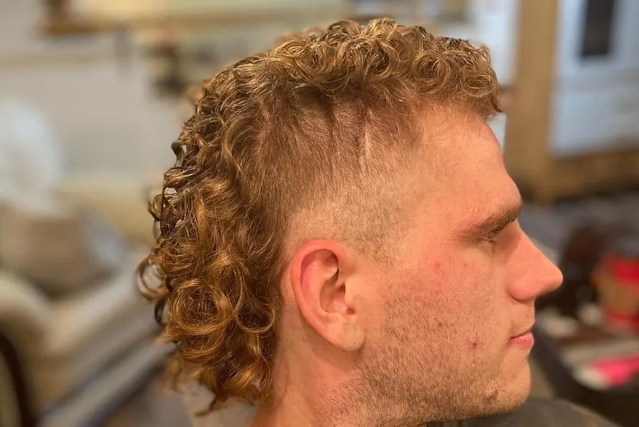 curly mullet for blonde hair