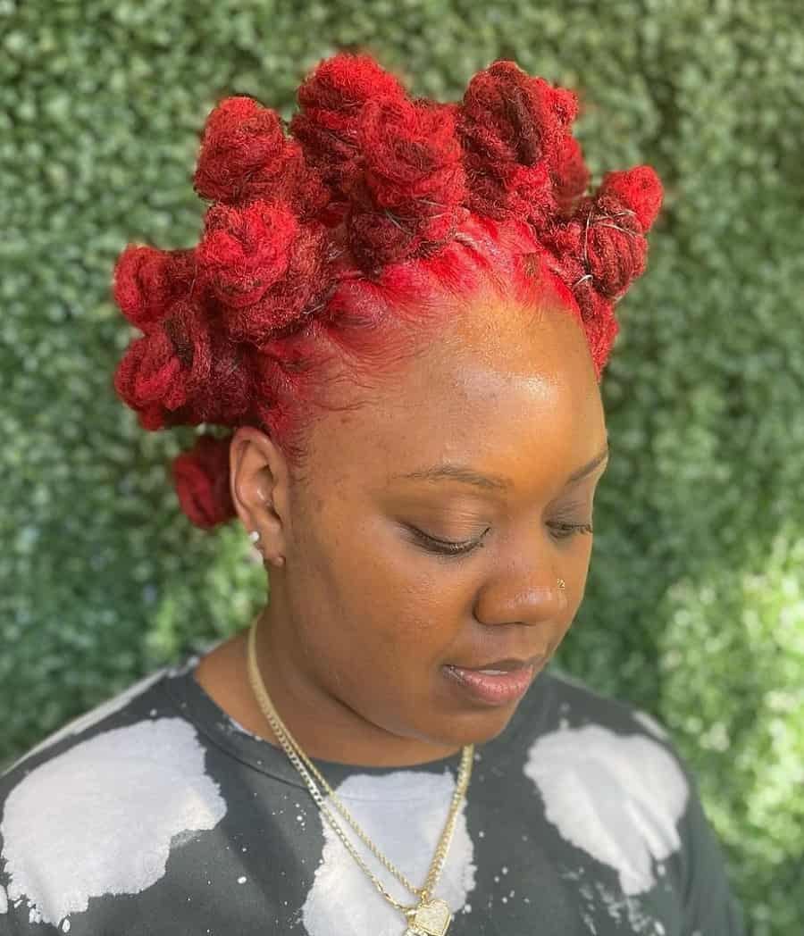 red locs hairstyle for women