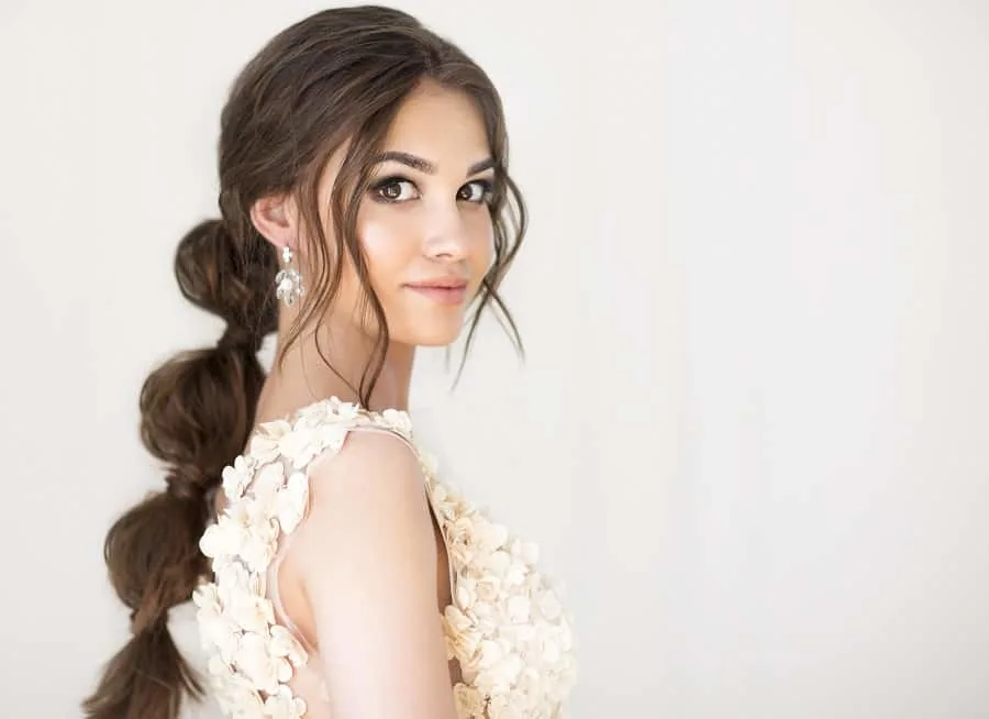 bubble ponytail hairstyle for wedding