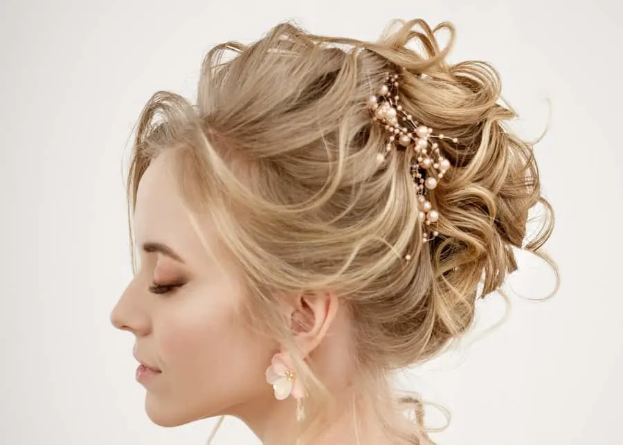 loose updo hairstyle for wedding