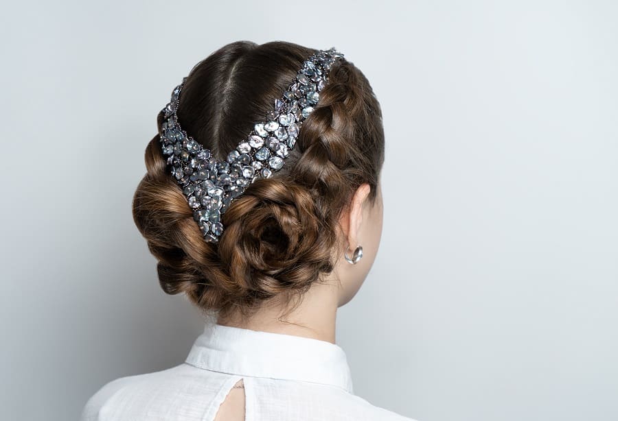 wedding hairstyle with braided bun