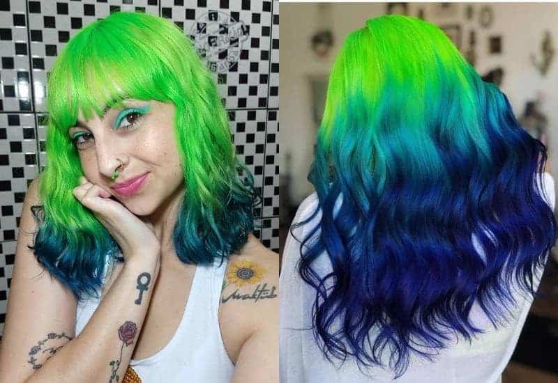 blue green ombre hair