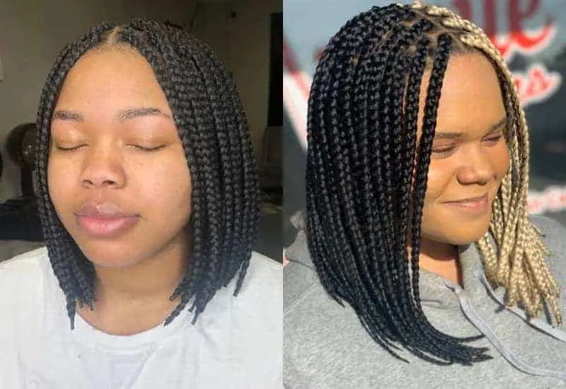 Middle Part on Braided Bob 