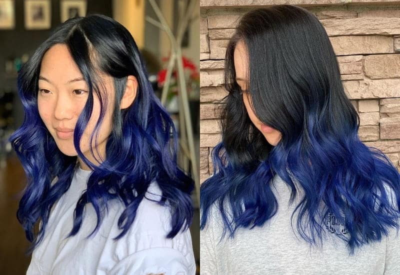 Navy Blue Ombre Hair