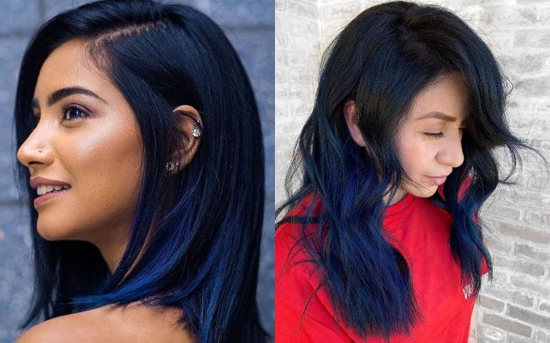 Midnight Blue Ombre Hair
