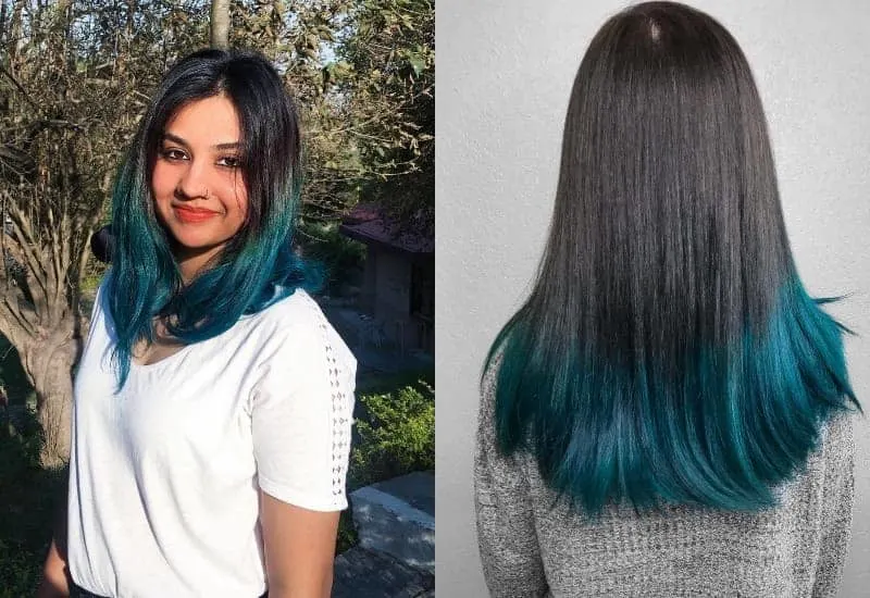 teal blue ombre hairstyle