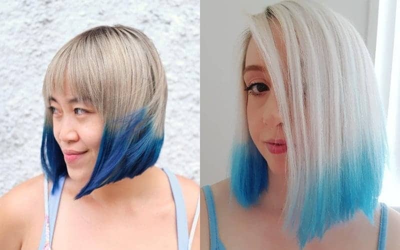 Blue Ombre on Straight Hair