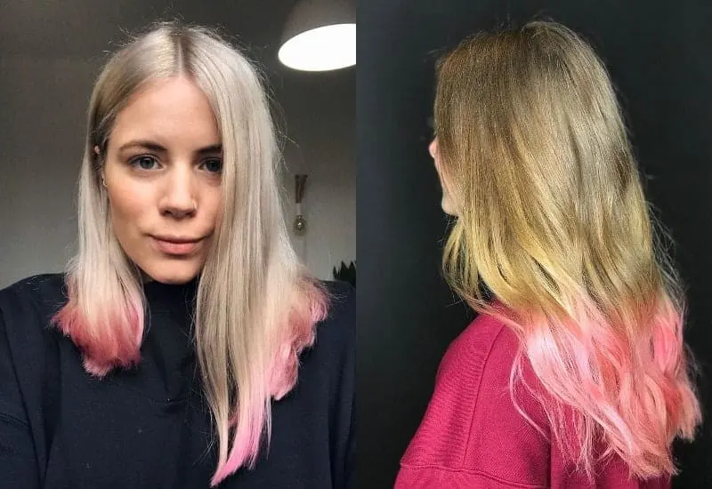 Blonde Hair with Pink Tips