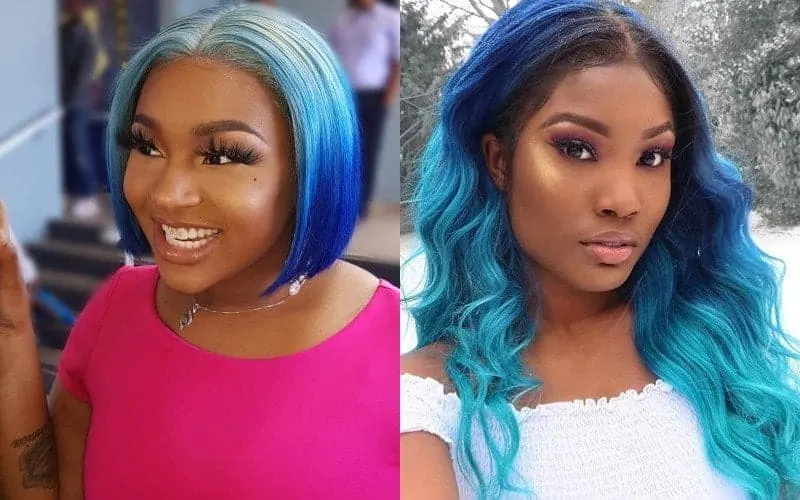 Blue Ombre Hairstyle for Black Girl