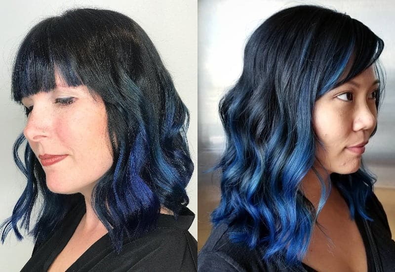 Black to Blue Ombre Hairstyle