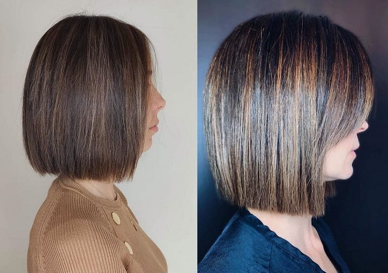 blunt bob with highlights