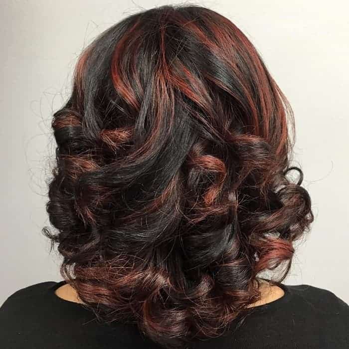 brown hair with auburn red highlights