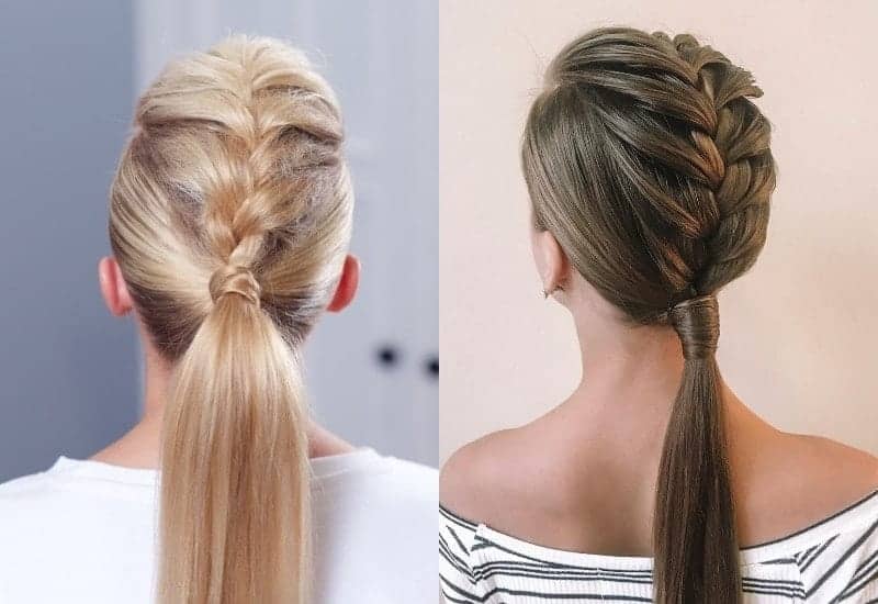 french braided ponytail