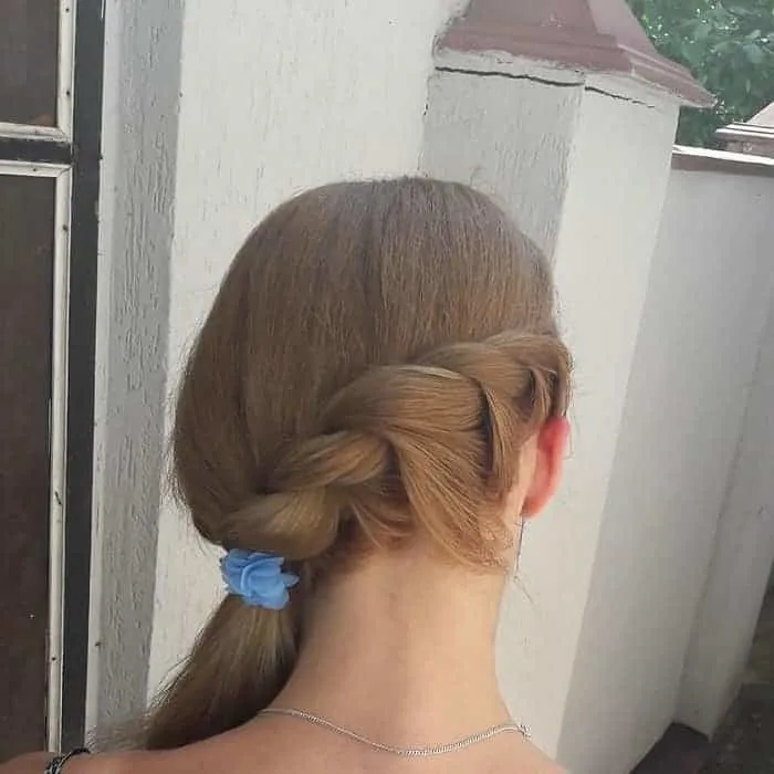 loose french twist braided ponytail 