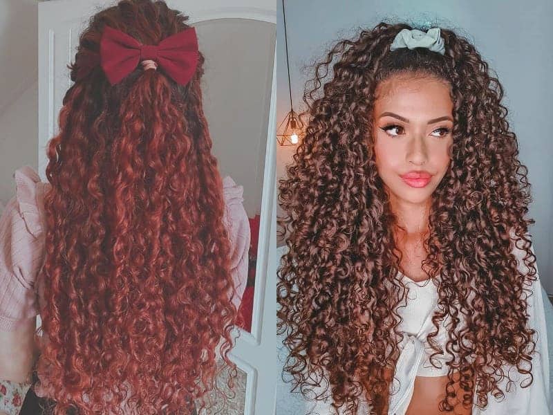 Half Up Long Curly Hairstyle