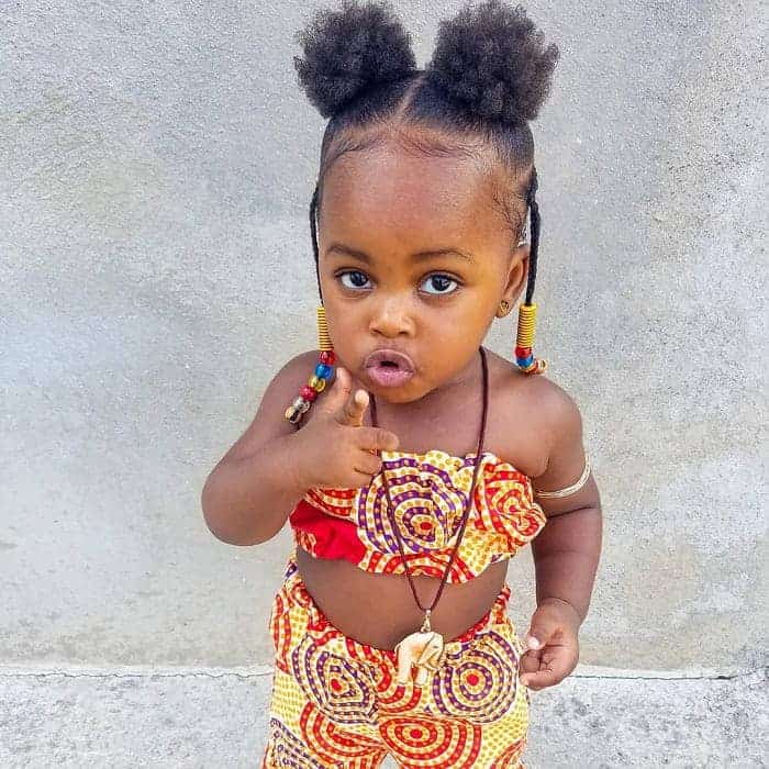 short pigtails for black baby girls