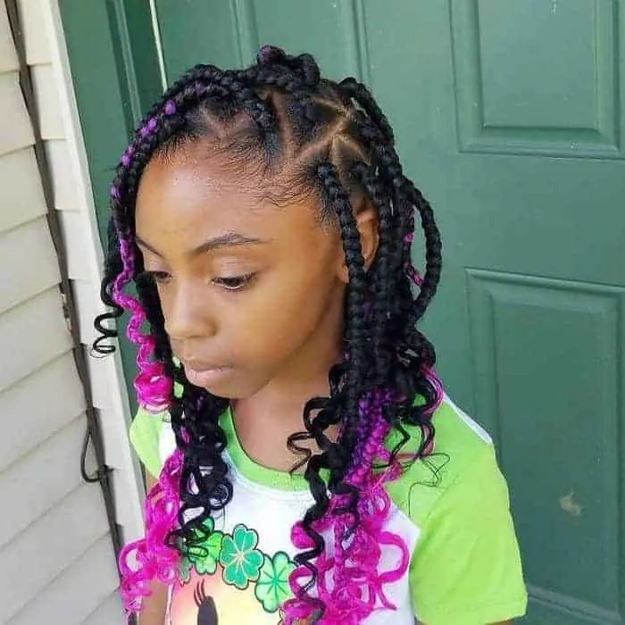 triangle box braids for little girl