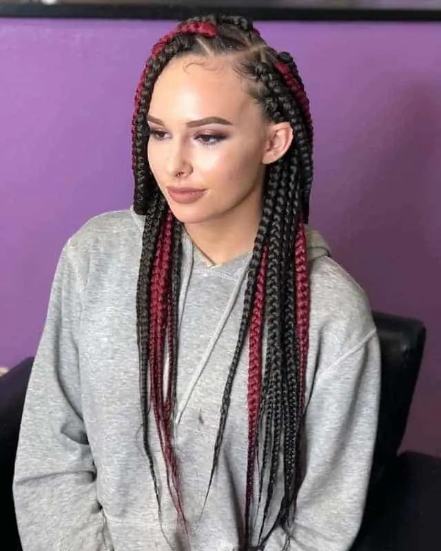 triangle box braids for white girl
