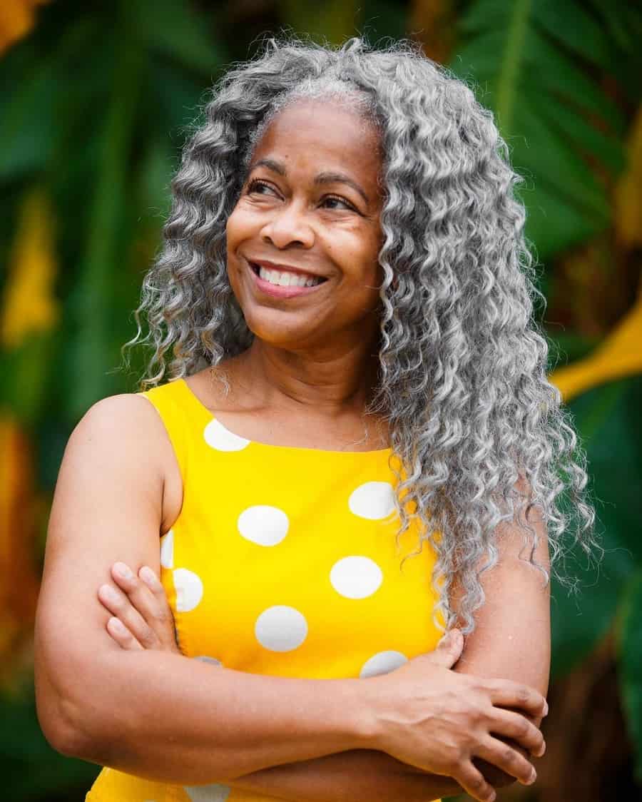 older black woman with curly grey hair